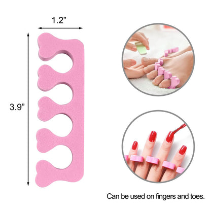 Quacc 12pcs Sponge Toe Separators - Soft Foam Finger Separators for Pedicure, Manicure, Nail Art, and Toe Spacing