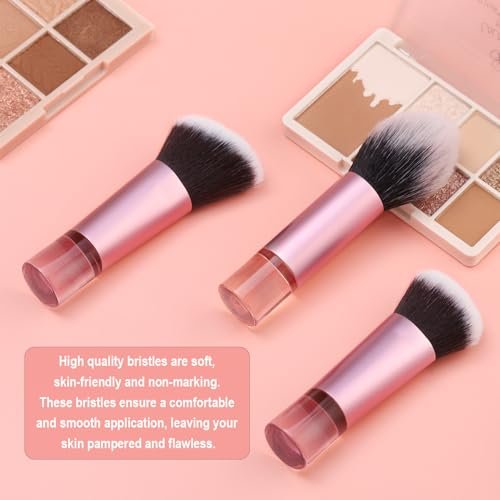 Yrarbil Foundation Contour Powder Brush Set - 3PCS Premium Travel Kabuki Mini Makeup Brushes for Blending, Setting, Buffing with Liquid, Powder, and Cream - görsel 12