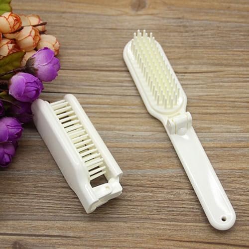 3Pcs Folding Hair Brush with Nylon Bristles - Detangling & Anti-Static, Portable Travel Brush for Women Men, Compact for Purse Gym Bag Travel Accessories, All Hair Types (Black, White, Pink) - görsel 8