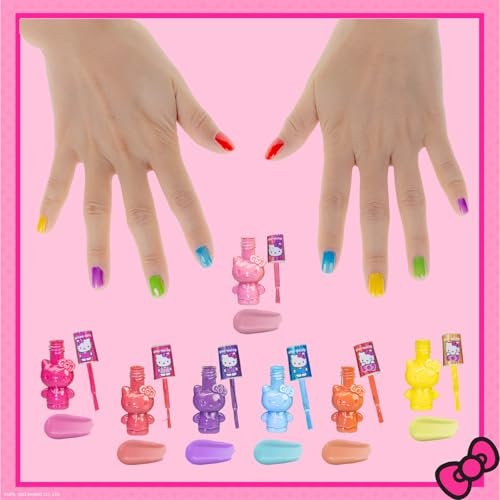 Townley Girl Hello Kitty Peel-Off Water-Based Safe Quick Dry Nail Polish Set for Kids Ages 3+ - 18 Pieces - görsel 10