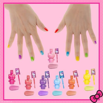 Townley Girl Hello Kitty Peel-Off Water-Based Safe Quick Dry Nail Polish Set for Kids Ages 3+ - 18 Pieces