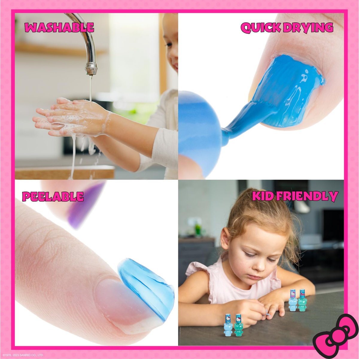 Townley Girl Hello Kitty Peel-Off Water-Based Safe Quick Dry Nail Polish Set for Kids Ages 3+ - 18 Pieces - görsel 5