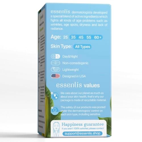 ESSENLIS Face Moisturizer Collagen Cream - Anti Aging Face Cream with Retinol, Hyaluronic Acid & Vitamin B - Day & Night Anti-Wrinkle Moisturizing Cream for Women & Men, 1.7 Fl Oz - görsel 16