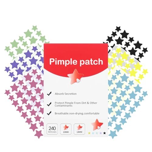 Waspot Star Pimple Patches for Face - 240 Count Hydrocolloid Zit Covers with Tea Tree, Salicylic Acid & Cica Oil for Sensitive Skin - görsel 1