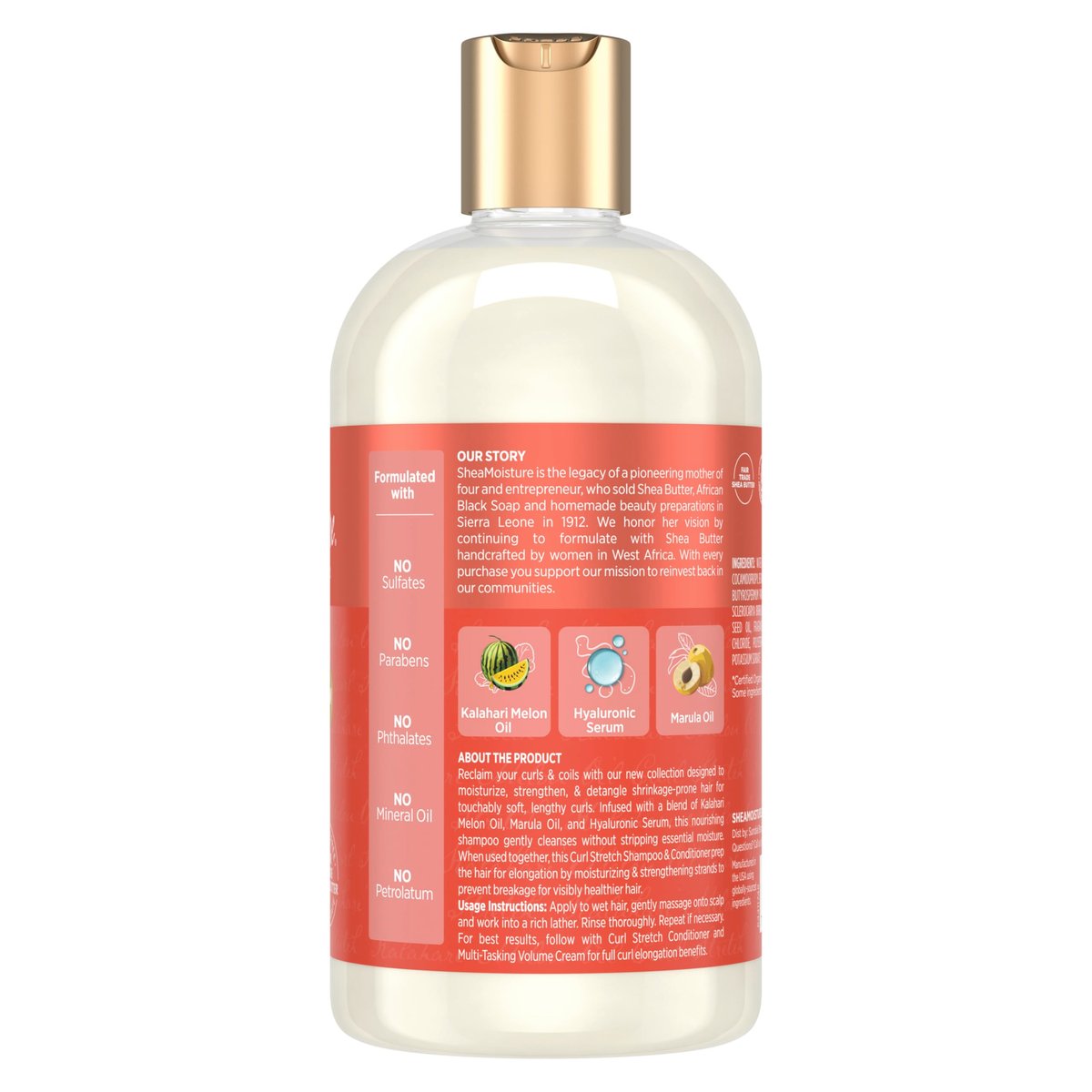 SheaMoisture Curl Stretch Shampoo with Kalahari Melon Oil & Hyaluronic Serum for Type 4 Hair, 13 Fl Oz Avelisse