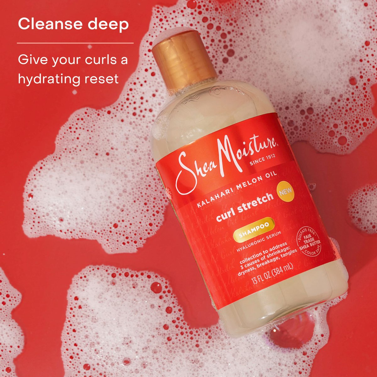 SheaMoisture Curl Stretch Shampoo with Kalahari Melon Oil & Hyaluronic Serum for Type 4 Hair, 13 Fl Oz Avelisse