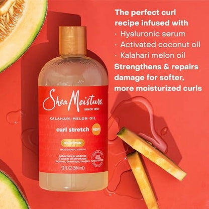 SheaMoisture Curl Stretch Shampoo with Kalahari Melon Oil & Hyaluronic Serum for Type 4 Hair, 13 Fl Oz Avelisse