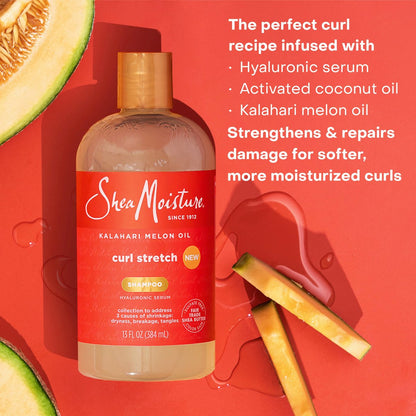 SheaMoisture Curl Stretch Shampoo with Kalahari Melon Oil & Hyaluronic Serum for Type 4 Hair, 13 Fl Oz Avelisse