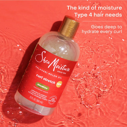SheaMoisture Curl Stretch Shampoo with Kalahari Melon Oil & Hyaluronic Serum for Type 4 Hair, 13 Fl Oz Avelisse