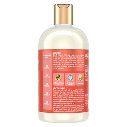 SheaMoisture Curl Stretch Shampoo with Kalahari Melon Oil & Hyaluronic Serum for Type 4 Hair, 13 Fl Oz Avelisse