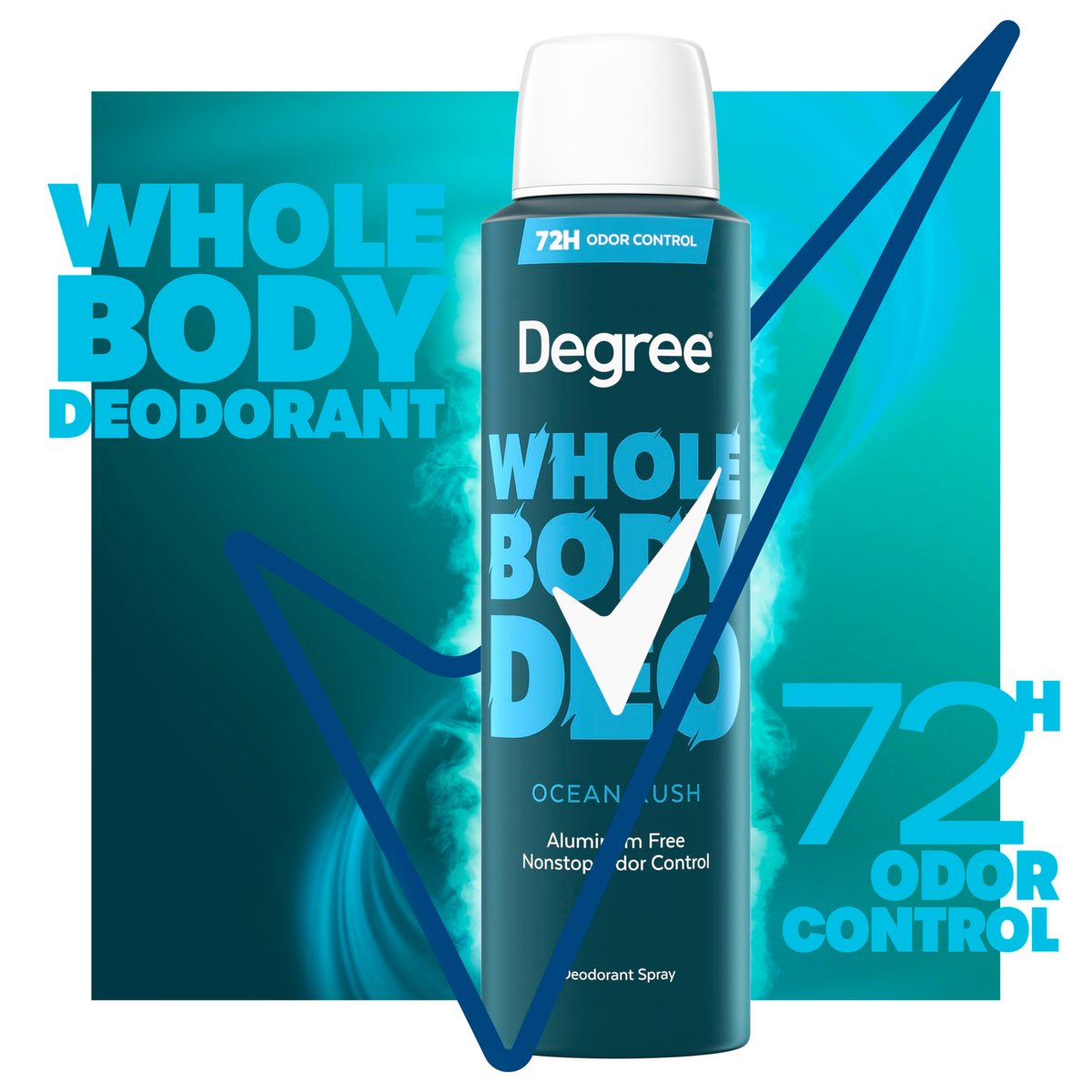 Degree Men Whole Body Deodorant Spray, Ocean Rush Scent, Aluminum Free 72H Odor Protection, 4 oz - görsel 7