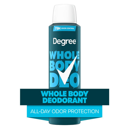 Degree Men Whole Body Deodorant Spray, Ocean Rush Scent, Aluminum Free 72H Odor Protection, 4 oz