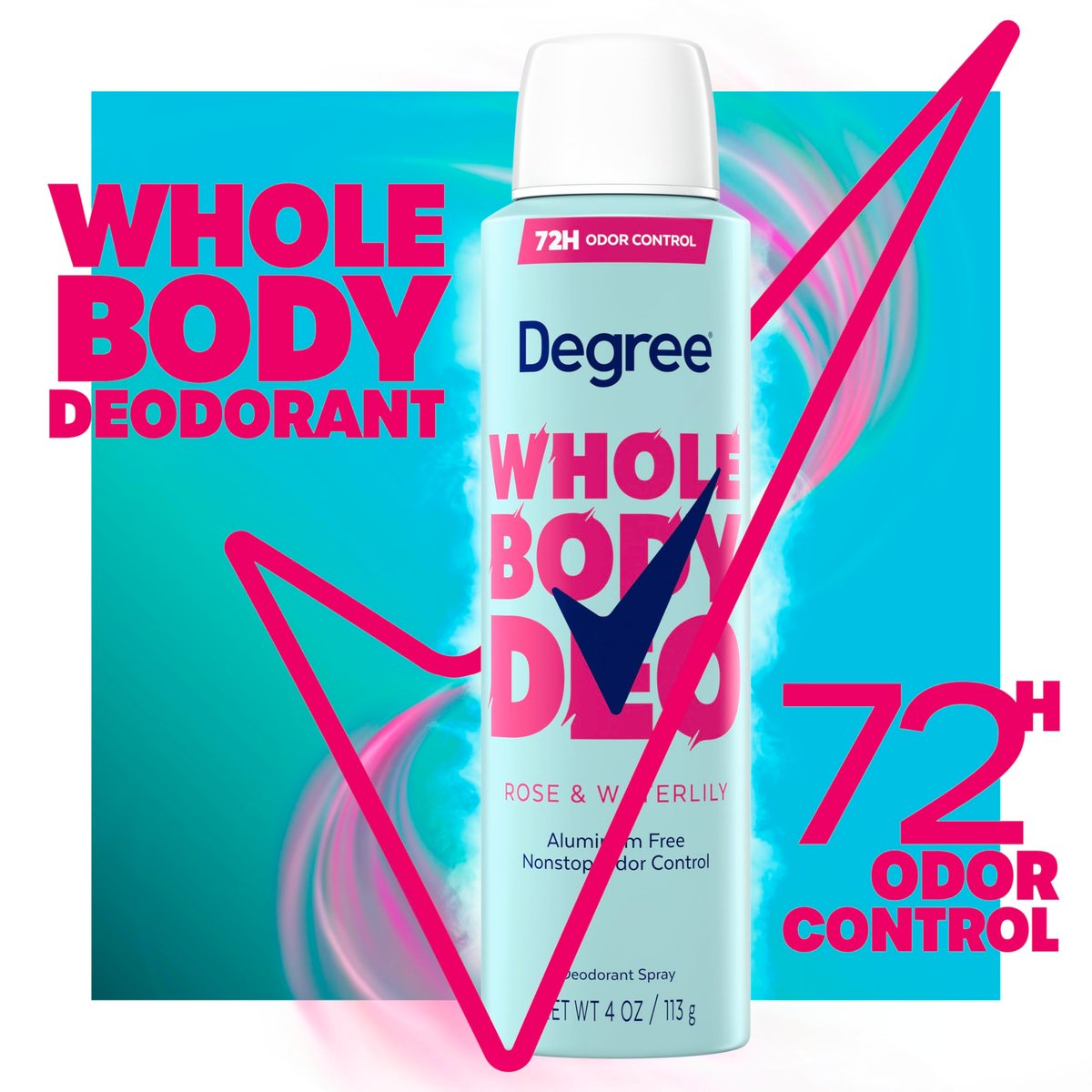 Degree Women Whole Body Deodorant Spray, Rose & Waterlily Scent, Aluminum Free 72H Odor Protection, 4 oz - görsel 7