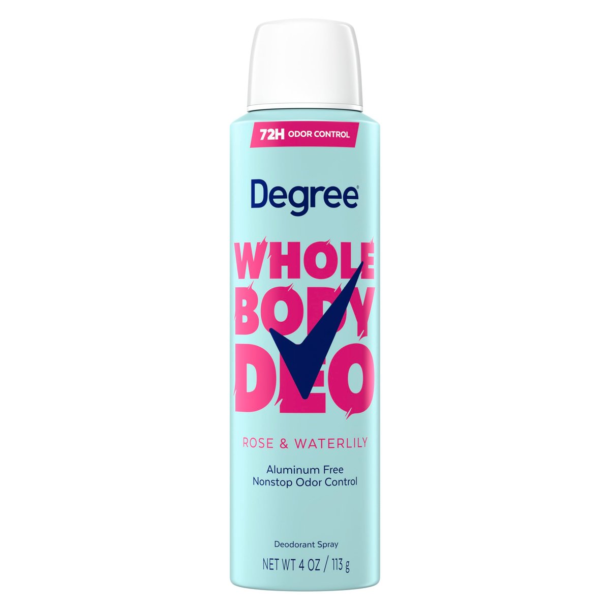 Degree Women Whole Body Deodorant Spray, Rose & Waterlily Scent, Aluminum Free 72H Odor Protection, 4 oz - görsel 1