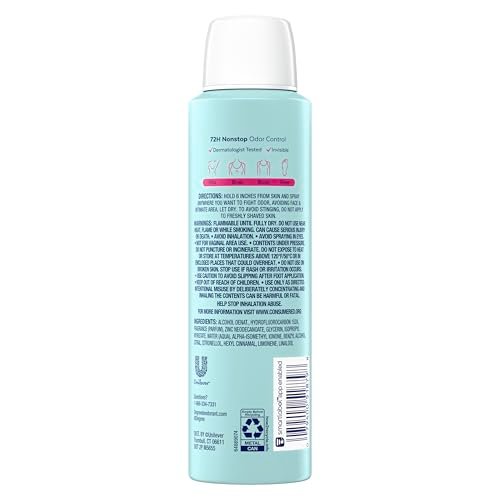 Degree Women Whole Body Deodorant Spray, Rose & Waterlily Scent, Aluminum Free 72H Odor Protection, 4 oz - görsel 4