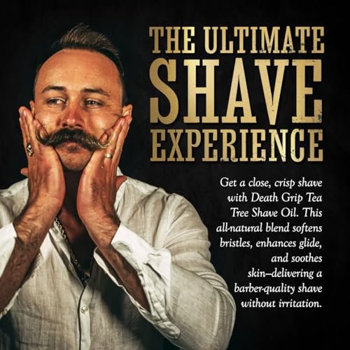 Tea Tree Pre-Shave Oil for All Natural Razor Glide | Softens Bristles & Soothes Skin | 3 oz by Death Grip | Made in USA Avelisse