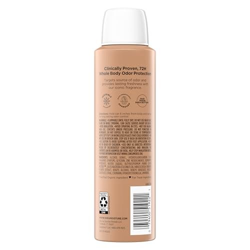 SheaMoisture Whole Body Deodorant Spray Fresh 72h Odor Control Aluminum Free 4 oz - görsel 4