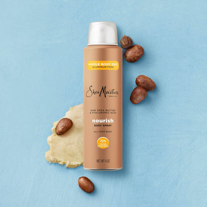 SheaMoisture All Over Body Deodorant Spray for Women - Raw Shea Butter & Hyaluronic Acid, Aluminum Free, 4 oz Avelisse