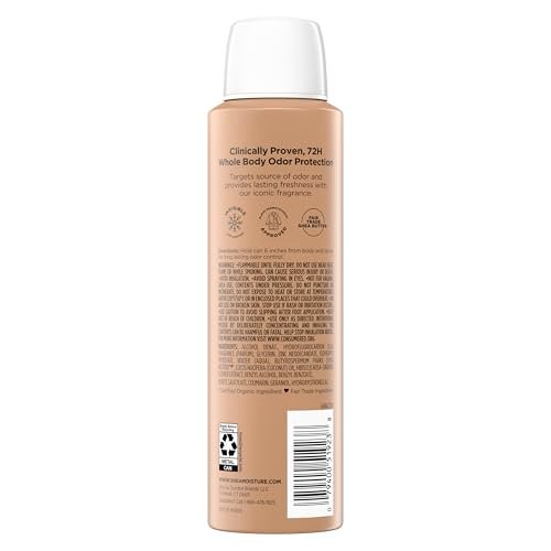 SheaMoisture All Over Body Deodorant Spray for Women - Raw Shea Butter & Hyaluronic Acid, Aluminum Free, 4 oz Avelisse