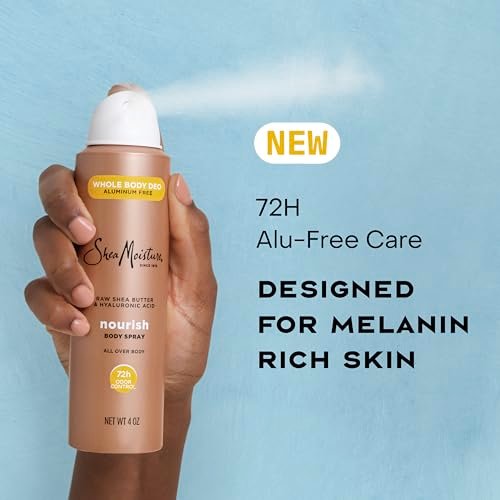 SheaMoisture All Over Body Deodorant Spray for Women - Raw Shea Butter & Hyaluronic Acid, Aluminum Free, 4 oz Avelisse