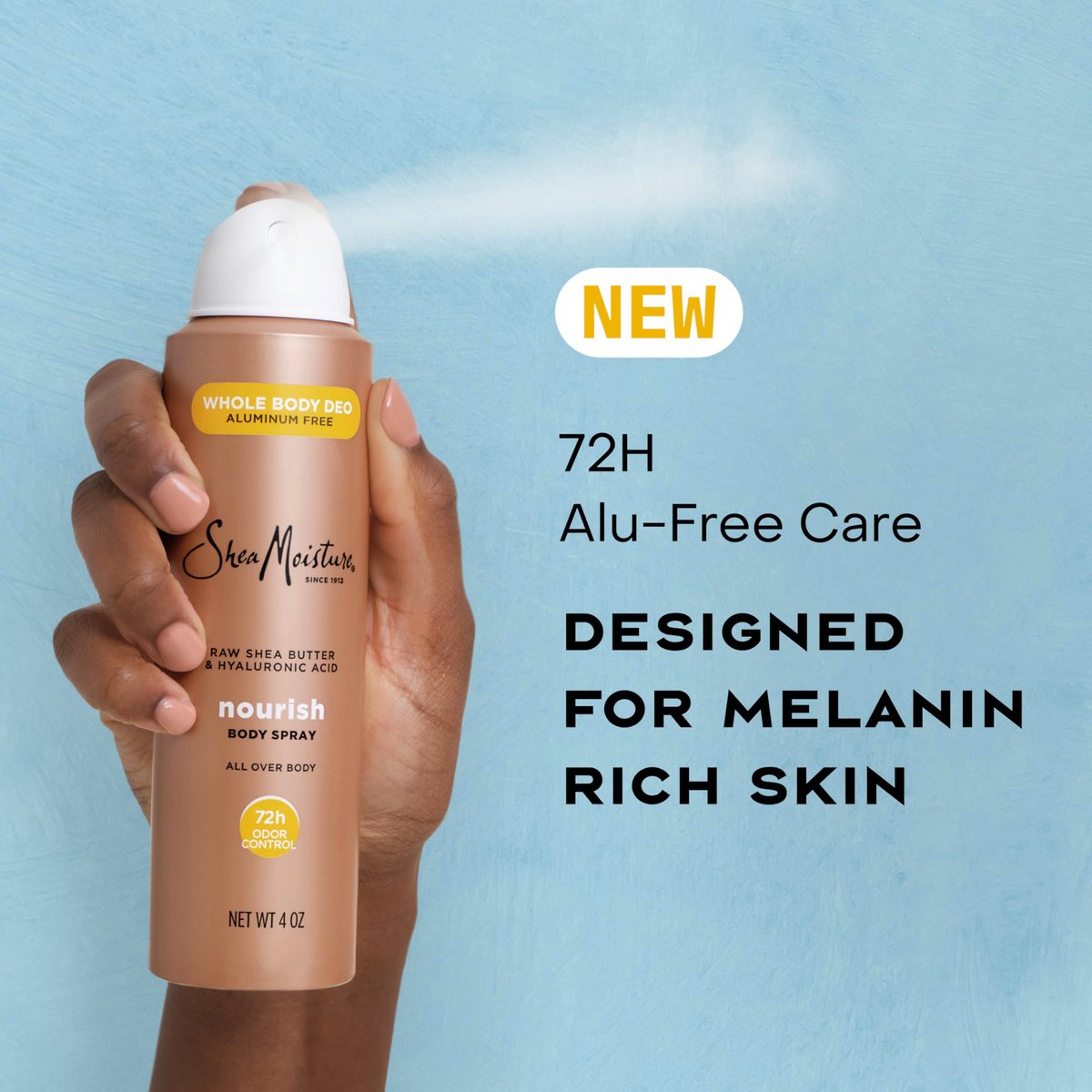 SheaMoisture All Over Body Deodorant Spray for Women - Raw Shea Butter & Hyaluronic Acid, Aluminum Free, 4 oz Avelisse