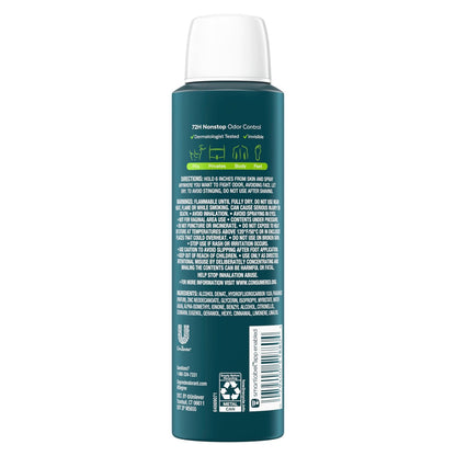 Degree Men Whole Body Deodorant Spray, Active Fresh, Aluminum Free 72H Odor Protection, 4 oz