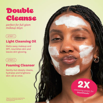 The Face Shop Rice Water Bright Double Cleansing Duo Set with Ceramide - Korean Skin Care Gentle Face Wash & Pore Control Cleansing Oil, Hydrating & Moisturizing Vegan Facial Cleanser, Makeup Remover Avelisse