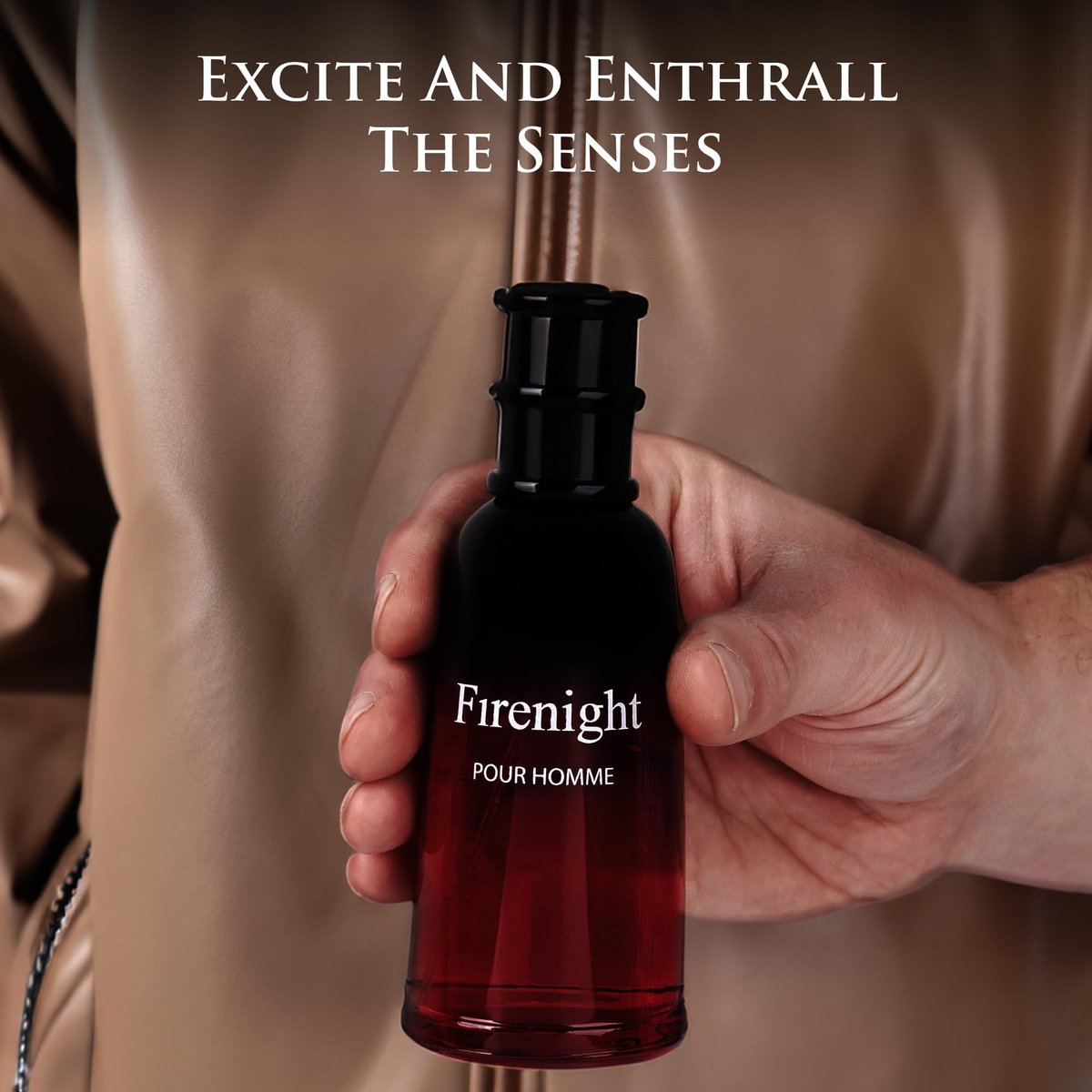 Firenight for Men Eau De Parfum - 3.4 fl oz Elegant 100ml Bottle with Top Notes of Nutmeg Flower, Lavender, Cedar & Citrus Avelisse