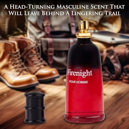 Firenight for Men Eau De Parfum - 3.4 fl oz Elegant 100ml Bottle with Top Notes of Nutmeg Flower, Lavender, Cedar & Citrus Avelisse
