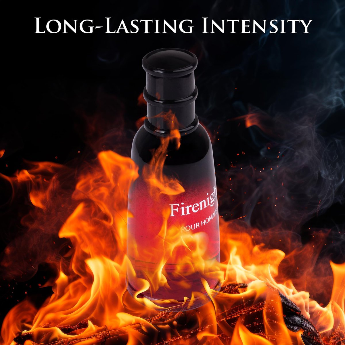 Firenight for Men Eau De Parfum - 3.4 fl oz Elegant 100ml Bottle with Top Notes of Nutmeg Flower, Lavender, Cedar & Citrus Avelisse