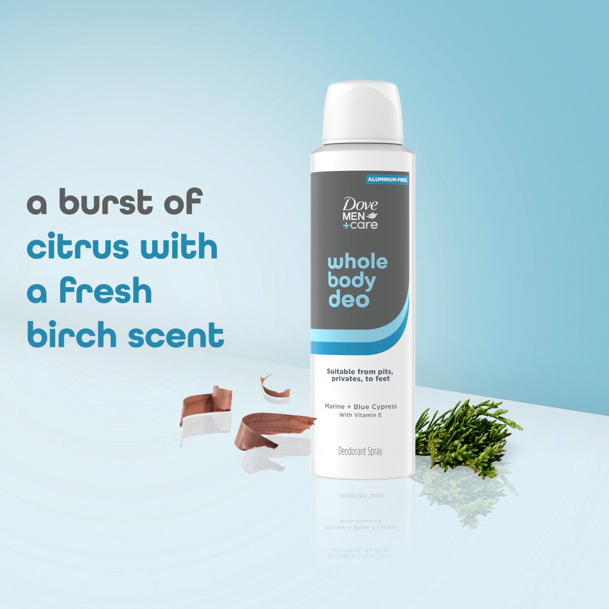 DOVE MEN + CARE Whole Body Deodorant Marine + Blue Cypress – 72H Odor Protection for Pits, Privates, and Feet (4 oz) - görsel 9