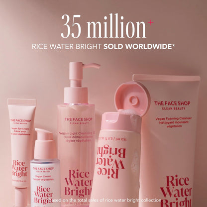 The Face Shop Rice Water Bright Vegan Double Cleanse Trial Set – Travel Size Foaming Cleanser & Mini Cleansing Oil for Gentle Makeup Removal and Pore Control Avelisse