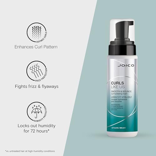 Joico Curls Like Us Smooth & Bounce Curl Hydrating Foam - 6.7 Fl Oz - For Curly Hair, Reduces Frizz, Enhances Curl Patterns, 72-Hour Humidity Protection Avelisse