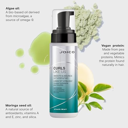 Joico Curls Like Us Smooth & Bounce Curl Hydrating Foam - 6.7 Fl Oz - For Curly Hair, Reduces Frizz, Enhances Curl Patterns, 72-Hour Humidity Protection Avelisse