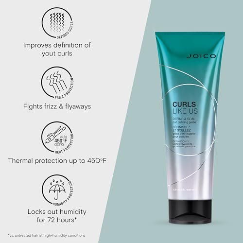 Joico Curls Like Us Define & Seal Curl Defining Gelee - Medium Hold, Heat Protection up to 450°F, with Moringa Seed & Algae Oil, 8.5 Fl Oz Avelisse