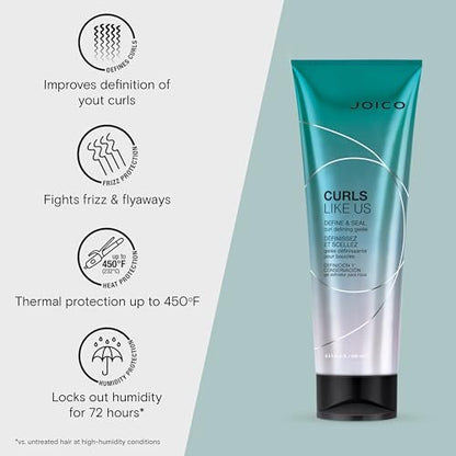 Joico Curls Like Us Define & Seal Curl Defining Gelee - Medium Hold, Heat Protection up to 450°F, with Moringa Seed & Algae Oil, 8.5 Fl Oz Avelisse