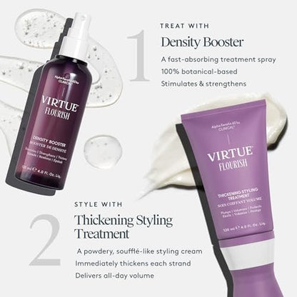 VIRTUE Flourish Hair Thickening Styling Treatment for Thinning or Fine Hair, Volumizes and Thickens Thin Hair, 4 Fl Oz Avelisse