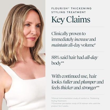 VIRTUE Flourish Hair Thickening Styling Treatment for Thinning or Fine Hair, Volumizes and Thickens Thin Hair, 4 Fl Oz Avelisse