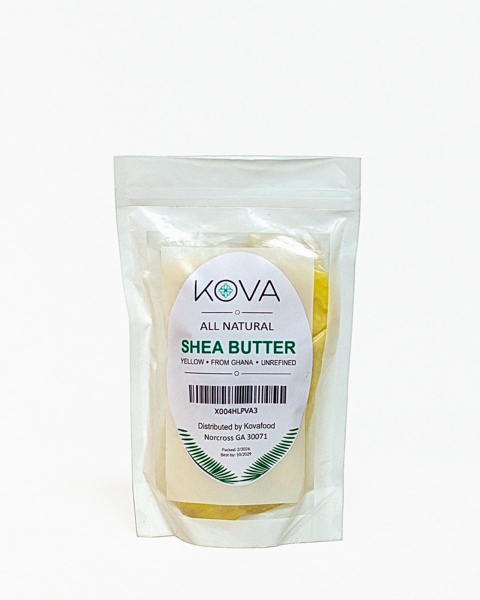 Kovafood Organic Raw Unrefined African Shea Butter - 100% Pure Natural, 1 lb Yellow - Great for Hair, Skin and DIY Projects Avelisse