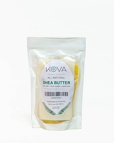 Kovafood Organic Raw Unrefined African Shea Butter - 100% Pure Natural, 1 lb Yellow - Great for Hair, Skin and DIY Projects Avelisse