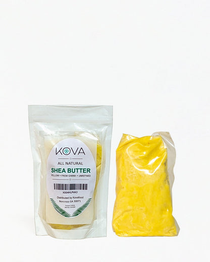 Kovafood Organic Raw Unrefined African Shea Butter - 100% Pure Natural, 1 lb Yellow - Great for Hair, Skin and DIY Projects Avelisse