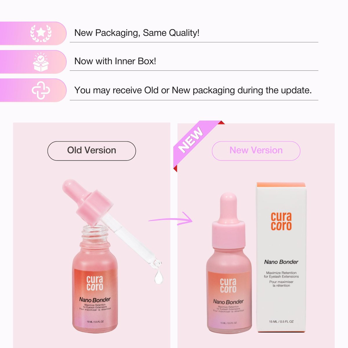 Curacoro Nano Lash Bonder – Super Bonder for Eyelash Extension Glue Accelerator, Water & Oil Proof Lash Sealant, Secures Glue Fumes, Longer Retention & Low Irritation (15ml) Avelisse