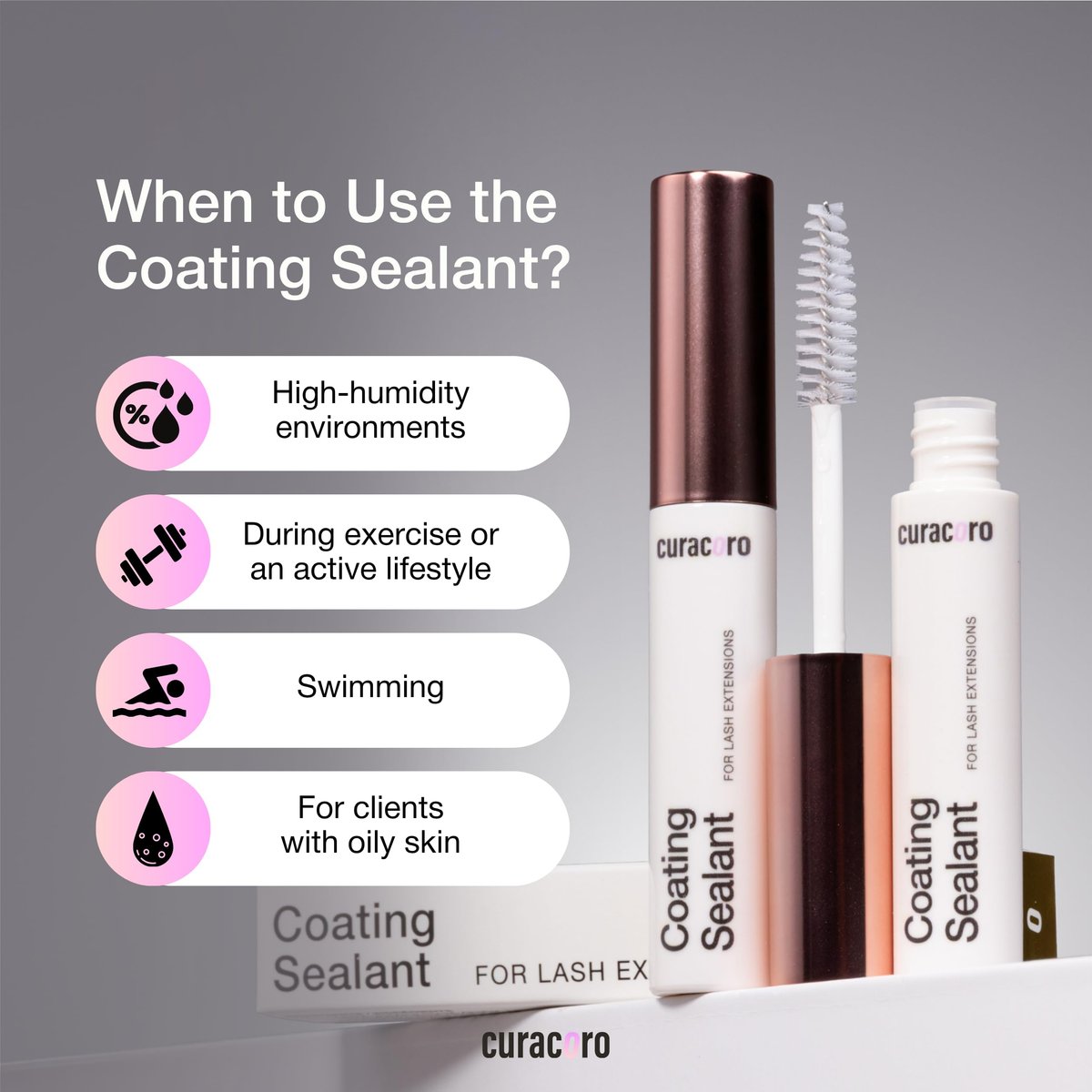 Curacoro 10ML Eyelash Coating Sealant - Professional Protective Topcoat for Long-Lasting Eyelash Extensions, Water-Resistance & Better Retention, Strong, Soft & Silky Lash Extensions Avelisse