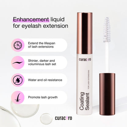 Curacoro 10ML Eyelash Coating Sealant - Professional Protective Topcoat for Long-Lasting Eyelash Extensions, Water-Resistance & Better Retention, Strong, Soft & Silky Lash Extensions Avelisse