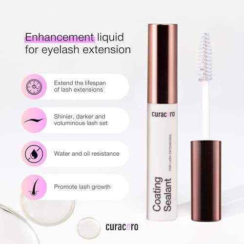 Curacoro 10ML Eyelash Coating Sealant - Professional Protective Topcoat for Long-Lasting Eyelash Extensions, Water-Resistance & Better Retention, Strong, Soft & Silky Lash Extensions Avelisse