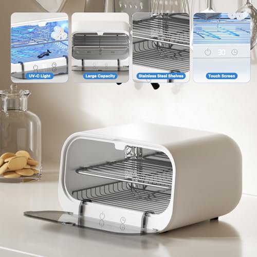 Yofuly 12L Double-Layer Large Sterilizer for Nail Tools - Multi-Functional Cleaning Cabinet for Estheticians, Home Use, Barbers, Beauty Salons & Spas (White) Avelisse