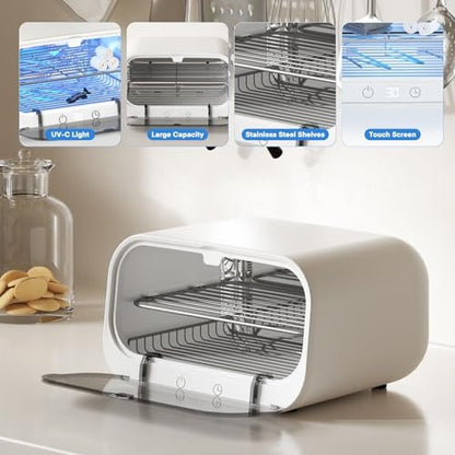 Yofuly 12L Double-Layer Large Sterilizer for Nail Tools - Multi-Functional Cleaning Cabinet for Estheticians, Home Use, Barbers, Beauty Salons & Spas (White) Avelisse