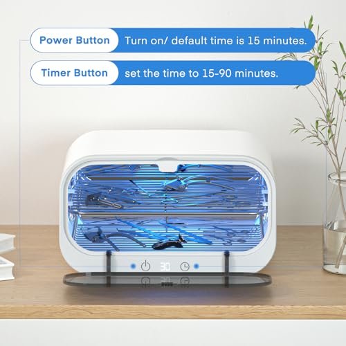 Yofuly 12L Double-Layer Large Sterilizer for Nail Tools - Multi-Functional Cleaning Cabinet for Estheticians, Home Use, Barbers, Beauty Salons & Spas (White) Avelisse