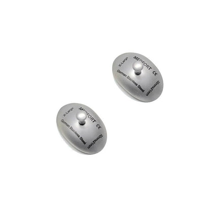Medfort-Instruments Corneal Eye Shield Protector, Stainless Steel with Holding Point, 32mm x 21mm (X-Large), Set of 2