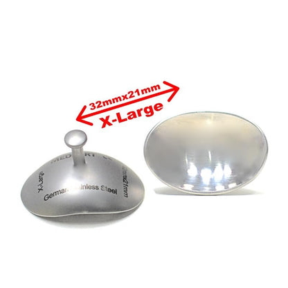 Medfort-Instruments Corneal Eye Shield Protector, Stainless Steel with Holding Point, 32mm x 21mm (X-Large), Set of 2